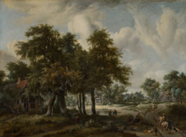 Hobbema, Landschap met boerenhoeven