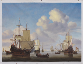 Van de Velde: Hollandse schepen op een kalme zee