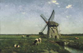 Weissenbruch, Landschap met windmolen bij Schiedam