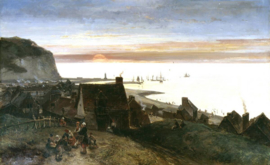 Jongkind, Saint Valery en Caux, zonsondergang