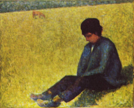 Seurat, Zittende jongen in een weiland