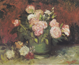 Van Gogh, Vaas met pioenen en rozen