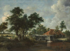 Hobbema, De watermolen met het grote rode dak