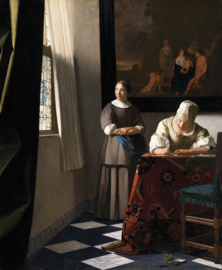 Vermeer, Schrijvende vrouw met dienstbode