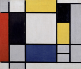 Mondriaan, Compositie met geel, rood, zwart, blauw en grijs