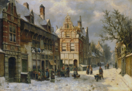 W. Koekkoek, Stadsgezicht in de winter 2