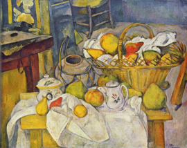 Cézanne, Keukentafel (stilleven met fruitmand)