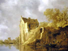 Van Goyen, Rivierlandschap met een ruïne