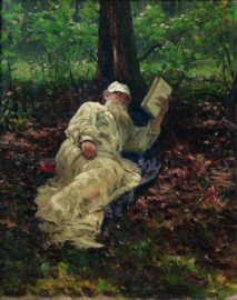 Repin, Tolstoj rust uit in het bos