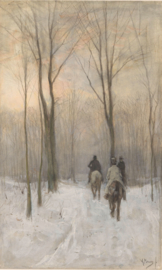 Mauve, Ruiters in de sneeuw in het Haagse Bos