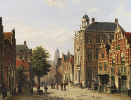 W.Koekkoek, Nederlands stadsgezicht in de zomer