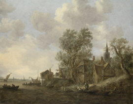 Van Goyen, Gezicht op een dorp aan een rivier