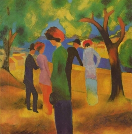 Macke, Dame in groene jas