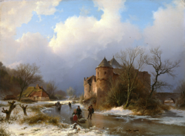 B.C. Koekkoek, Een kasteel in een winterlandschap