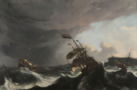 Bakhuizen, Oorlogsschepen tijdens een storm