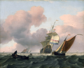 Bakhuizen, Woelige zee met schepen