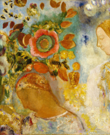Redon, Twee jonge meisjes tussen de bloemen