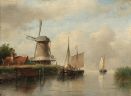 Schelfhout, Nederlandse boten naast een windmolen