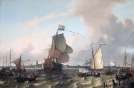 Bakhuizen, Het oorlogsschip Brielle op de Maas voor Rotterdam