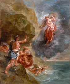 Delacroix, De winter, Juno smeekt Aeolus om Odysseus' vloot te vernietigen