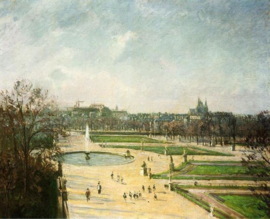 Pissarro, De Tuilerieën, middagzon