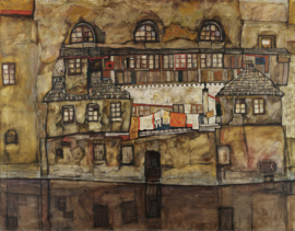 Schiele, Huismuur aan de rivier