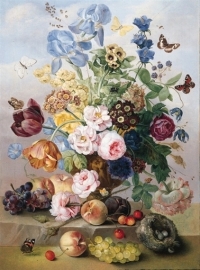 Van Dael, Stilleven met bloemen en vlinders