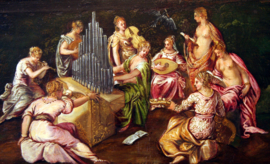 Tintoretto, De twist tussen de Muzen en de Pieriden