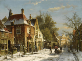 W. Koekkoek, Stadsgezicht in de winter