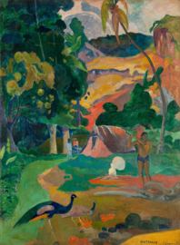 Gauguin, Landschap met pauwen