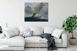 Van Ruisdael, Stormachtige zee met zeilboten