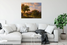 B.C. Koekkoek, Landschap met eikenbomen en ruine