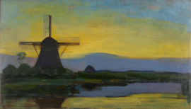 Mondriaan, Oostzijdse molen bij avond