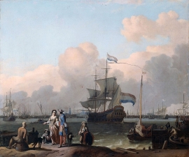 Bakhuysen, Het fregat "De Ploeg" op het IJ van Amsterdam