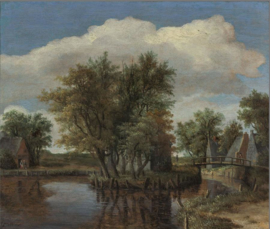 Hobbema, Landschap met water en bomen