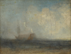 Turner, Zeegezicht met een zeilboot en een schip