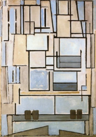 Mondriaan, Compositie no.9, blauwe facade