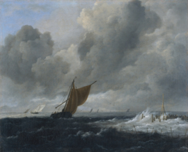 Van Ruisdael, Stormachtige zee met zeilboten