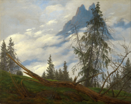 Friedrich, Bergpiek met drijvende wolken