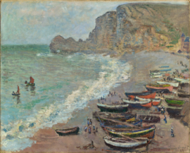 Monet, Etretat, het strand en de haven van d`Amont