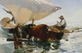 Sorolla, Terugkeer van het vissen, de boot slepen