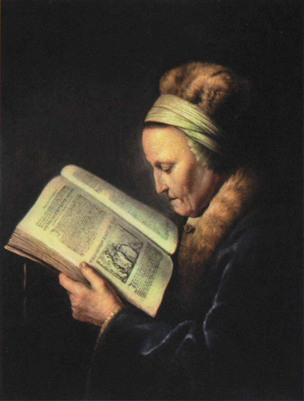Dou, Lezende oude vrouw, Rembrandts moeder