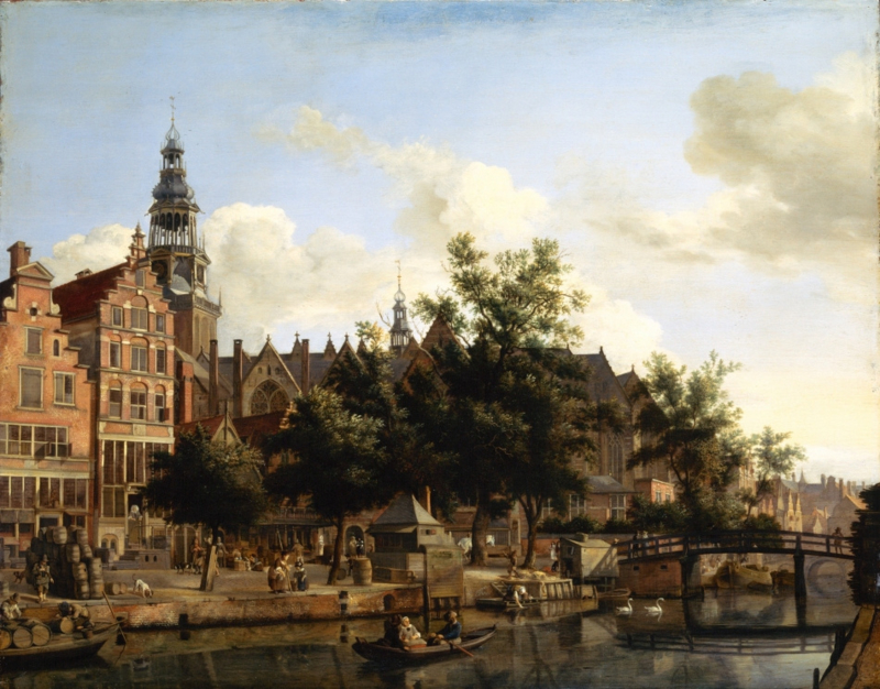 Van der Heyden, De bierkaai en Oude kerk in Amsterdam