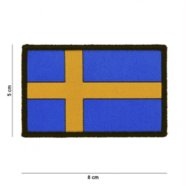 Uniform landsvlag Zweden stof fijn geweven met klittenband - 8 x 5 cm