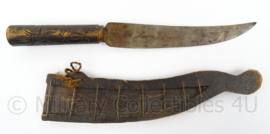 Afrikaans handgemaakt mes met houten schede - afmeting 43 x 7 cm - origineel