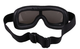 Brommer bril - Zwart leder met donkere glazen
