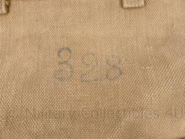 WO2 Britse pukkel Smallpack met L straps Khaki met messing gespen  - origineel WO2