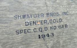WO2 US Army GI Footlocker Shwayder Bros Inc 1943 - 81 x 42 x 33 cm. - origineel