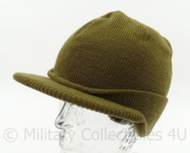 US jeepcap (met klep) beenie mustard brown - 100 % wol - cap wool knit M-1941