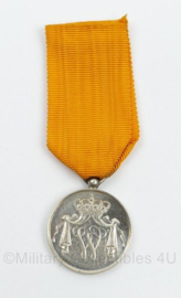 Trouwe dienst zilver Koninklijke Marine - Wilhelmina - 8,5 x 3 cm -  origineel